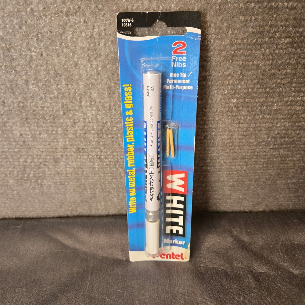 Pentel White Marker 100W-S Fine Tip Permanent Multi-Purpose Made in‎ Japan NIP